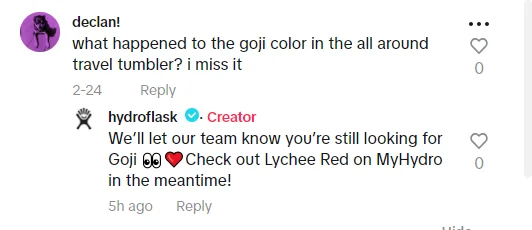 Product recommendations in TikTok comments