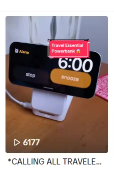 Video thumbnail showing a hook to induce click through plays