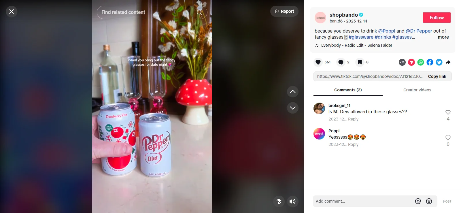 Mentioning other brands on TikTok is a solid TikTok marketing strategy