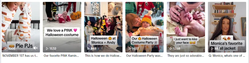 Monica and Andy's TikTok feed