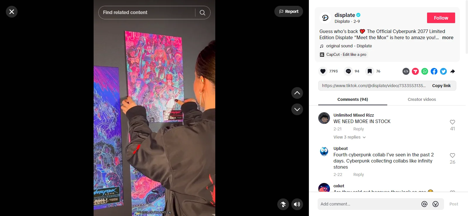 Displate's TikTok marketing strategy bringing back a limited edition product to stockd