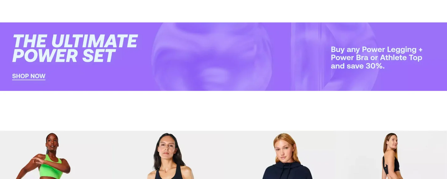 Sweaty Betty allows homepage product bundling at a discount to drive sports eCommerce conversion rate