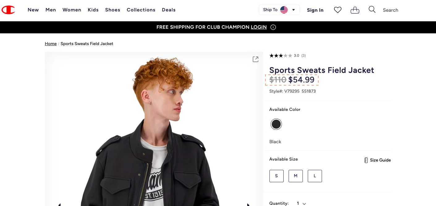 Champion final price calculator features price based on shopper location