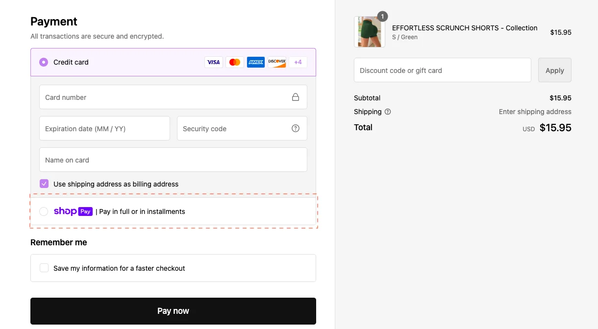 Gym Deity checkout page express checkout nudge alongside traditional payment methods