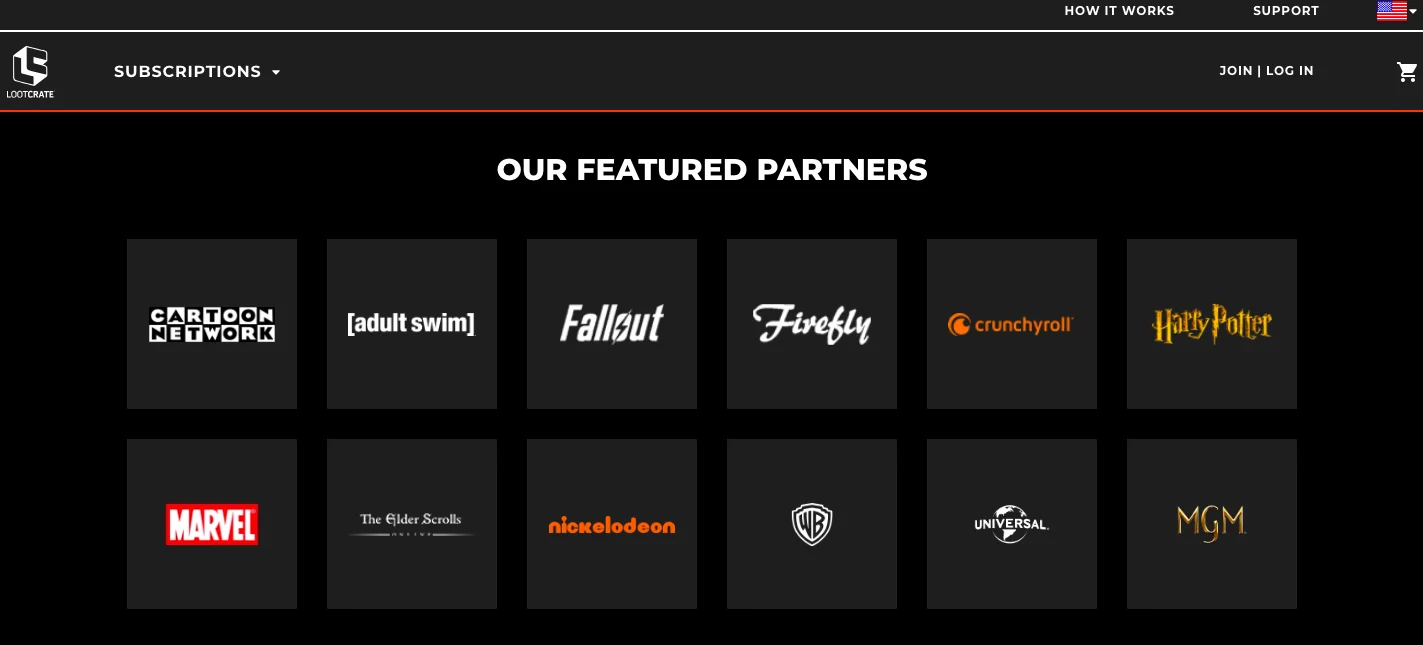 Shopify brand Loot Crate features business partners to drive social proof and fix low conversions