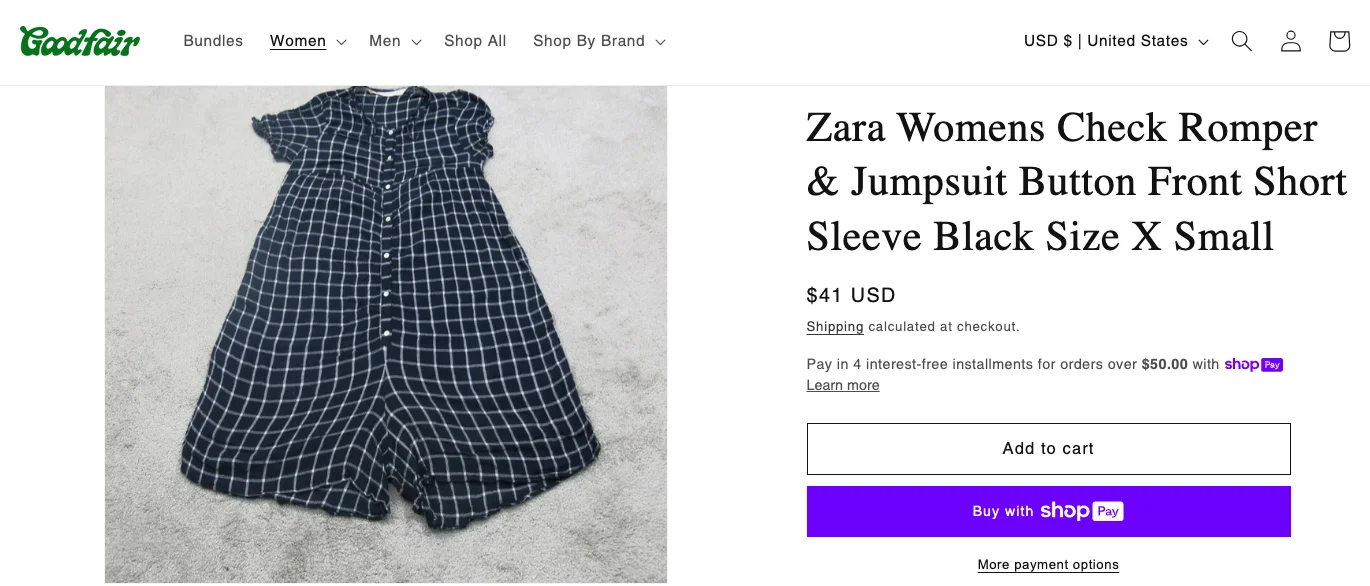 Shopify brand Goodfair uses Shop Pay as a secondary CTA to fix low conversionso