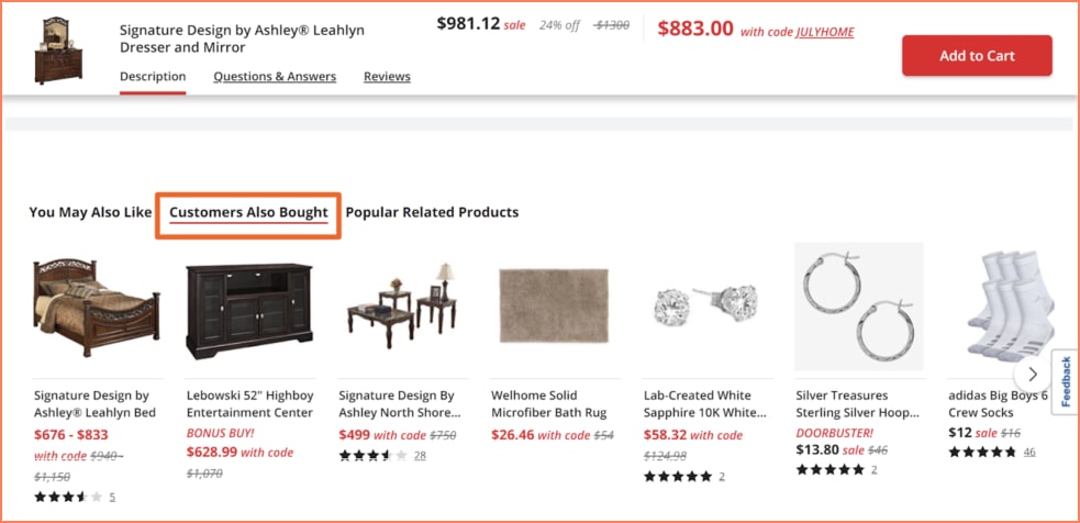 JC Penney product recommendations use collaborative filtering methods