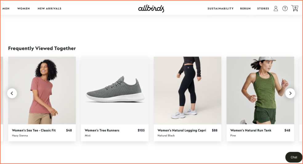 allbirds product recommendation example