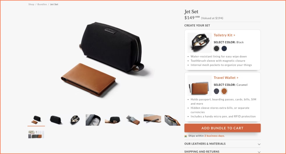 bellroy improves a customer's brand interaction through their eCommerce recommendations
