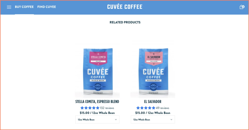 cuvee product recommendation example