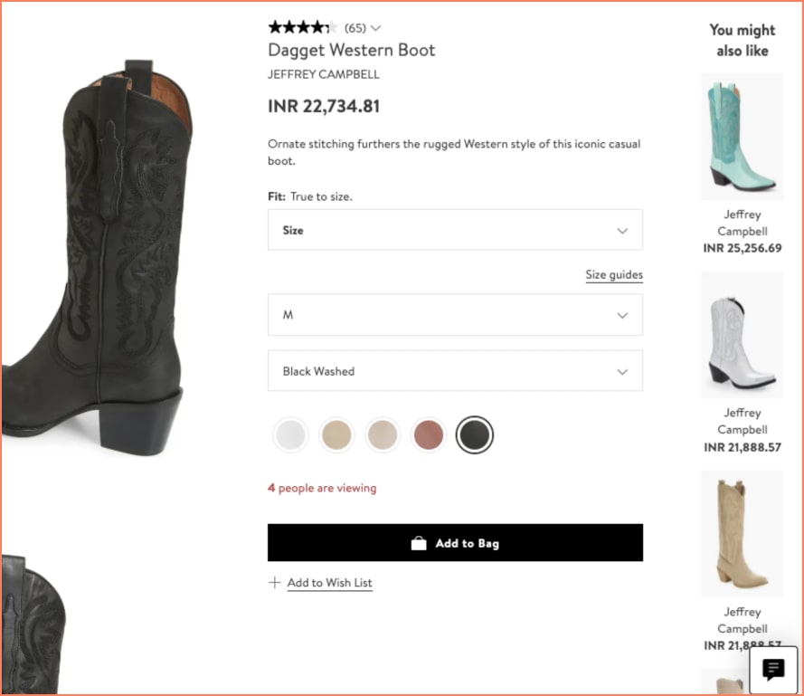 nordstrom eCommerce recommendation example