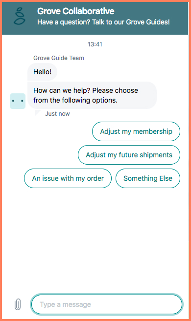 grove collective customer support example