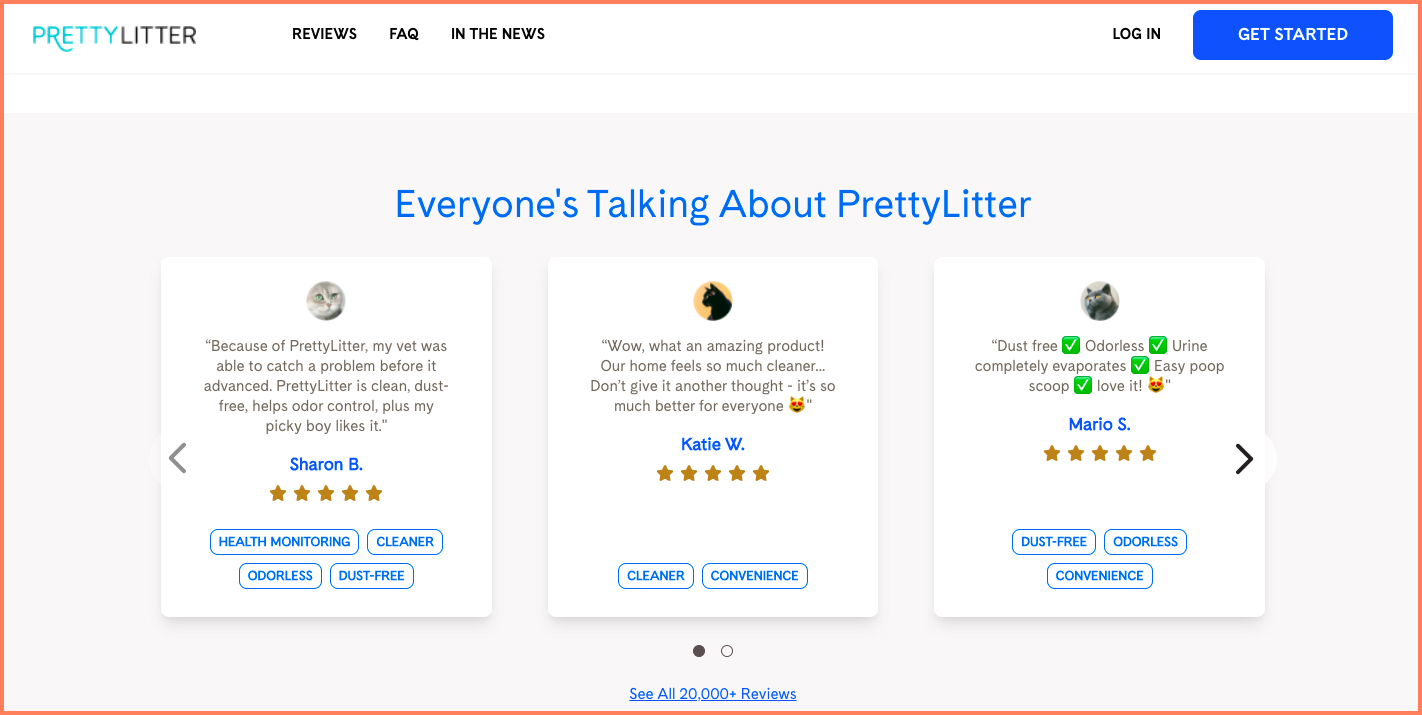 pretty litter customer reviews example
