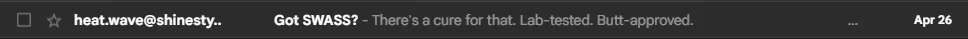 Shinesty's sender names being changed to improve engagement over time for emails
