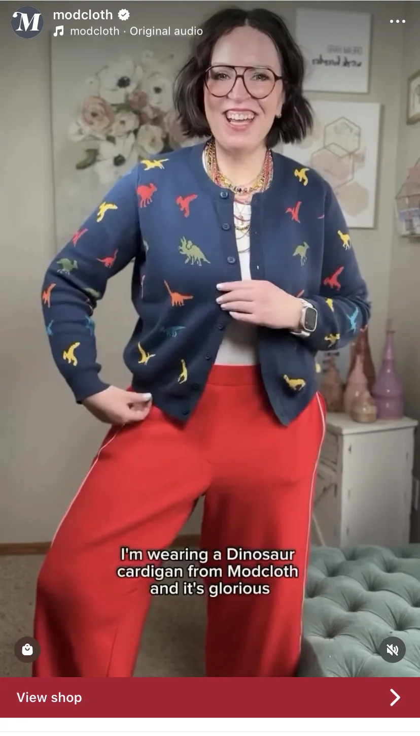 Modcloth uses interesting videos featuring multiple demographics to promote their online clothing store