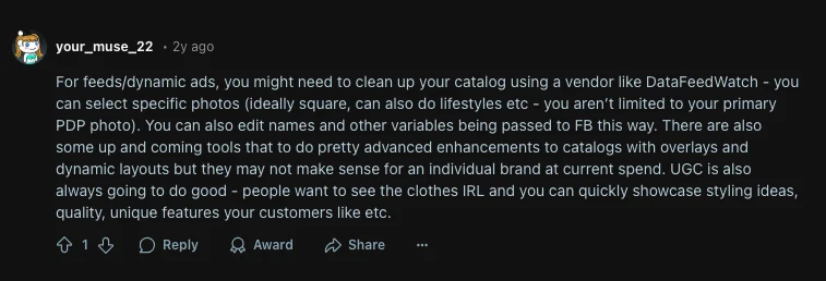 Reddit advice to leverage ads on the platform and market online clothing businesses