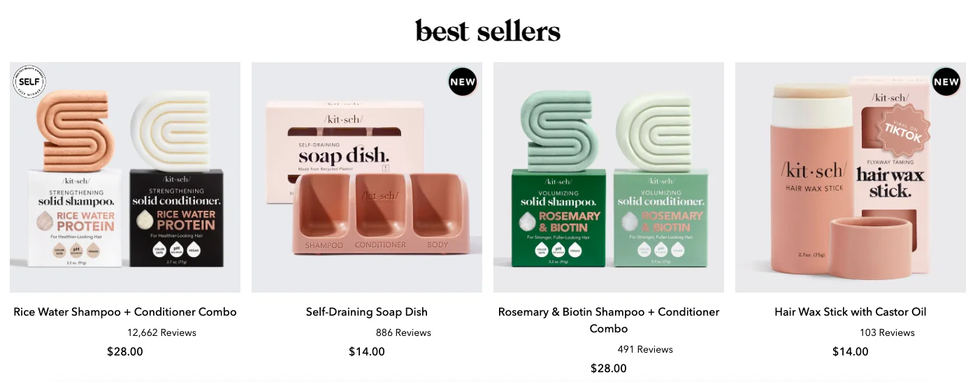 Kitsch features image labels on some of their products to draw shopper attention | ecommerce discovery | ecommerce product discovery | product discovery ecommerce | personalized product discovery ecommerce discovery questions| product discoverability