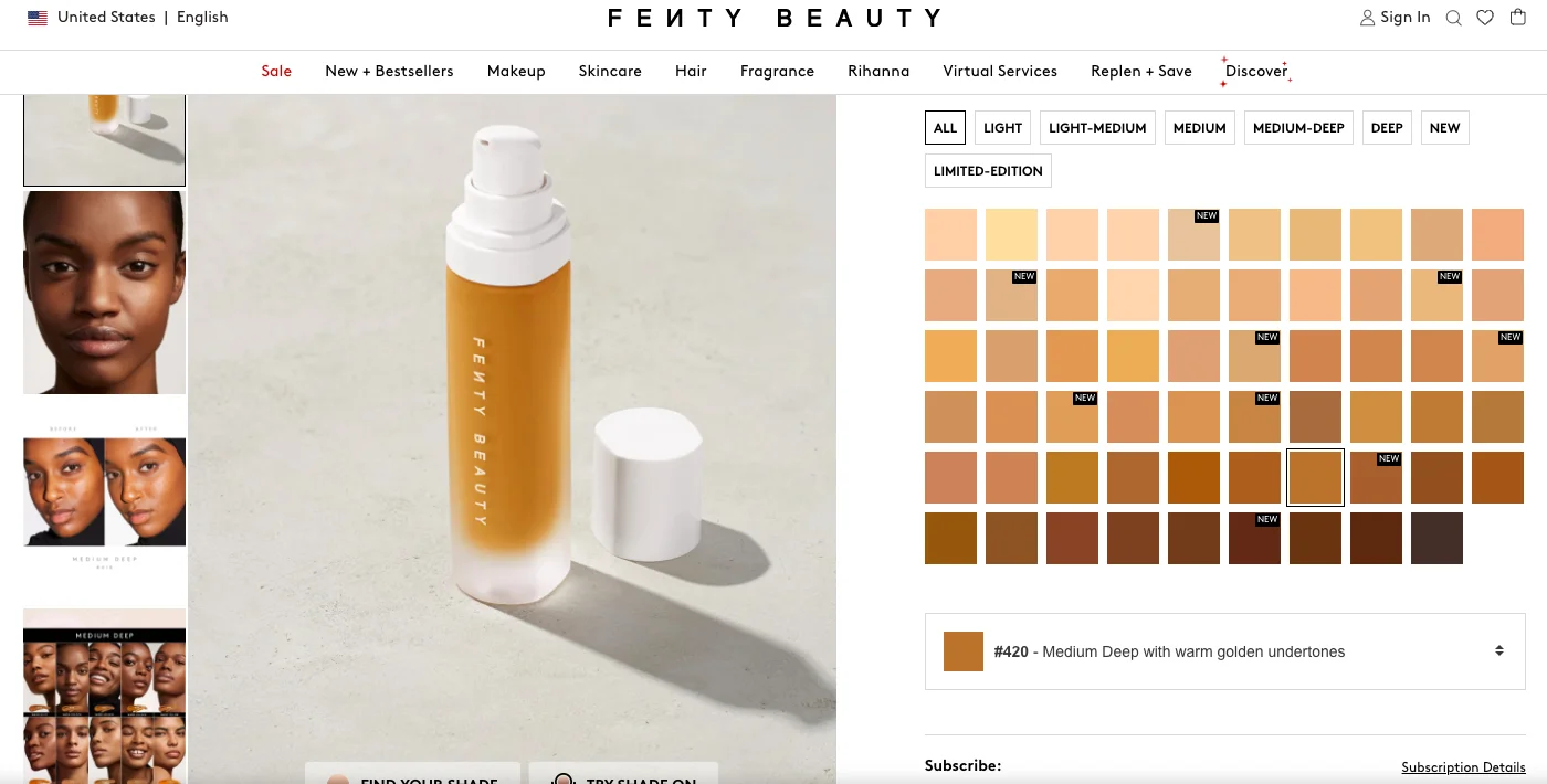 Fenty Beauty releases new product shades to stay ahead of eCommerce competition