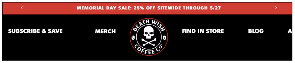 Site-wide banners with discounts