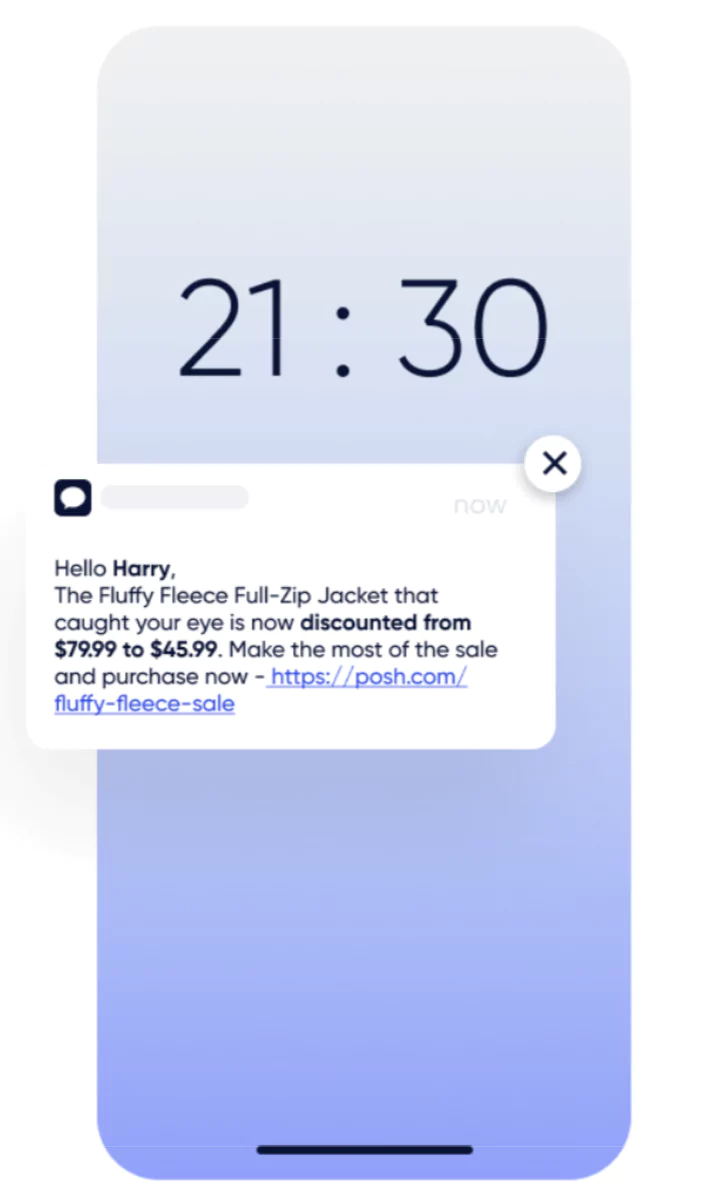 Wishlist discount mobile notification