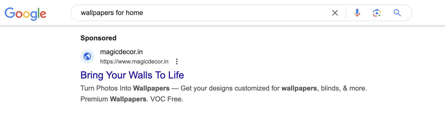 Sponsored google ads for ecommerce website