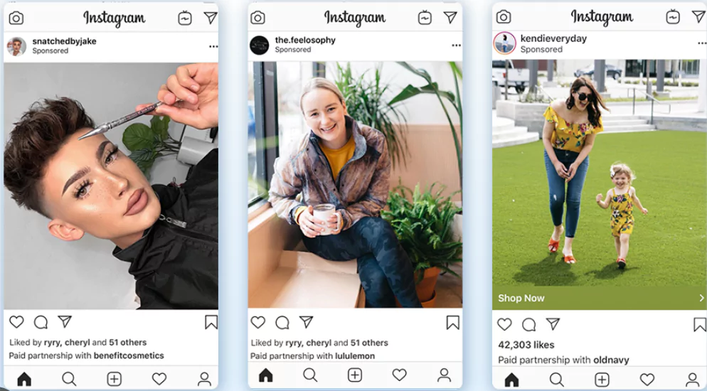 Sponsored ads on Instagram for ecommerce websites