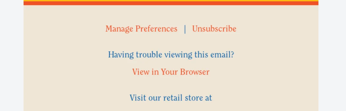 Art of Play maintains an email preference center to reduce the rate of email unsubscribes
