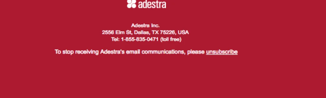 example of footer design to make email unsubscribing easy