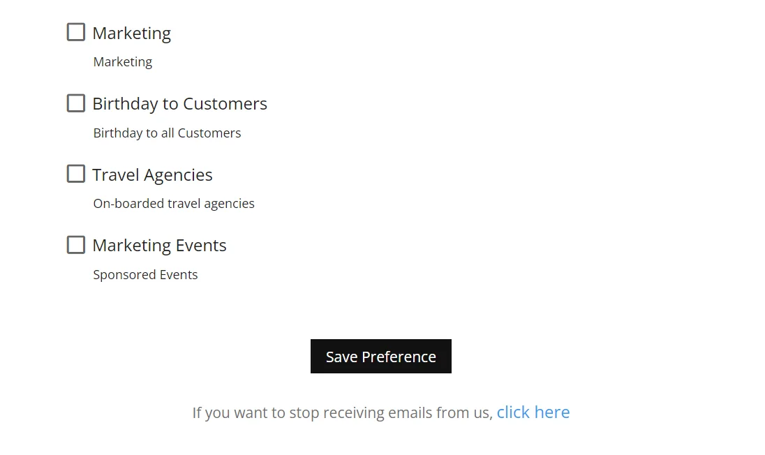 how to create choices for your email preference center