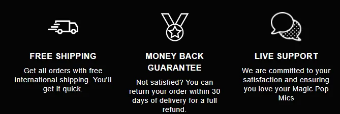 How to Boost eCommerce landing page conversions - Showcasing policies like shipping and money back guarantee help build trust on landing pages