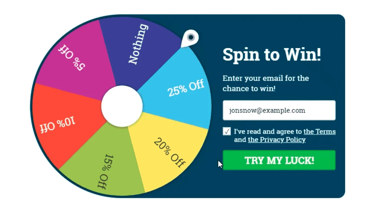 Spin-to-win promotions work better for pet store landing pages