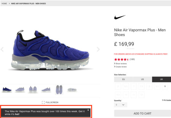 nudge theory examples | Nike's smart notification - nudge marketing | Here’s how to display creative nudging through notifications