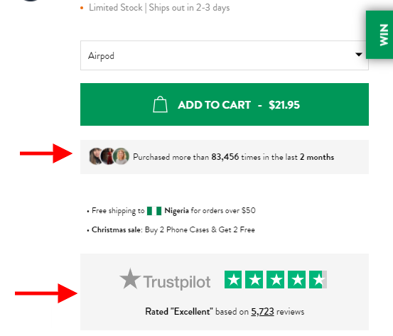 Burga’s Social Proof Nudge - nudge marketing examples