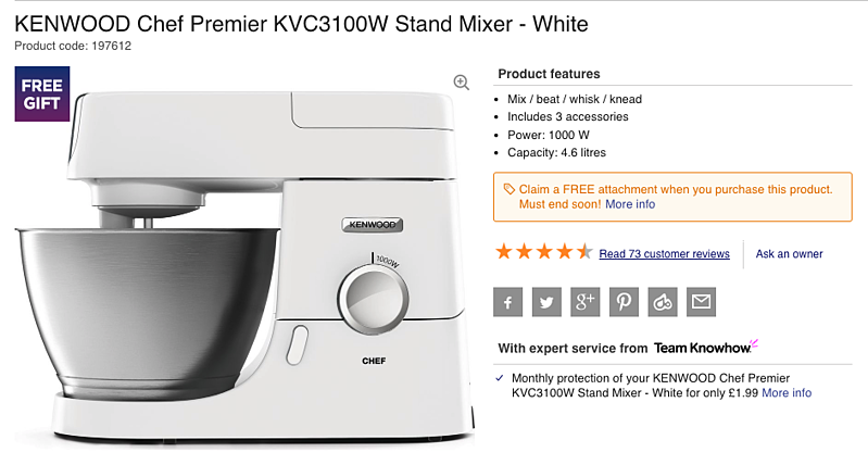 Kenwood’s Freebie Nudge - nudge marketing examples | When using freebie nudge marketing, make sure to: