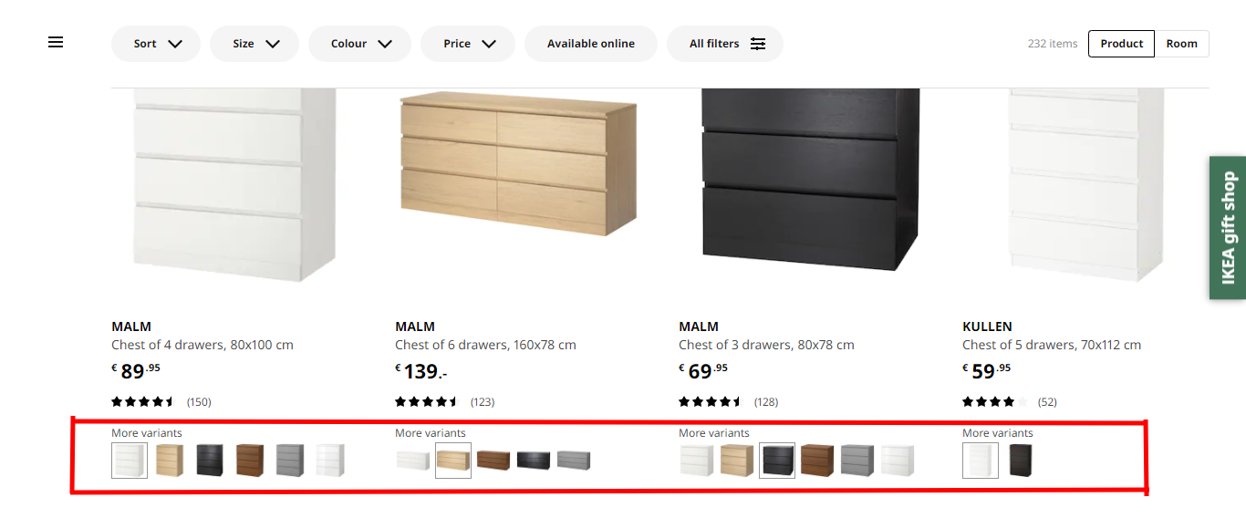 IKEA Variant Nudge - nudge marketing examples | Ensure these directives when designing a consumer nudge for product variants: