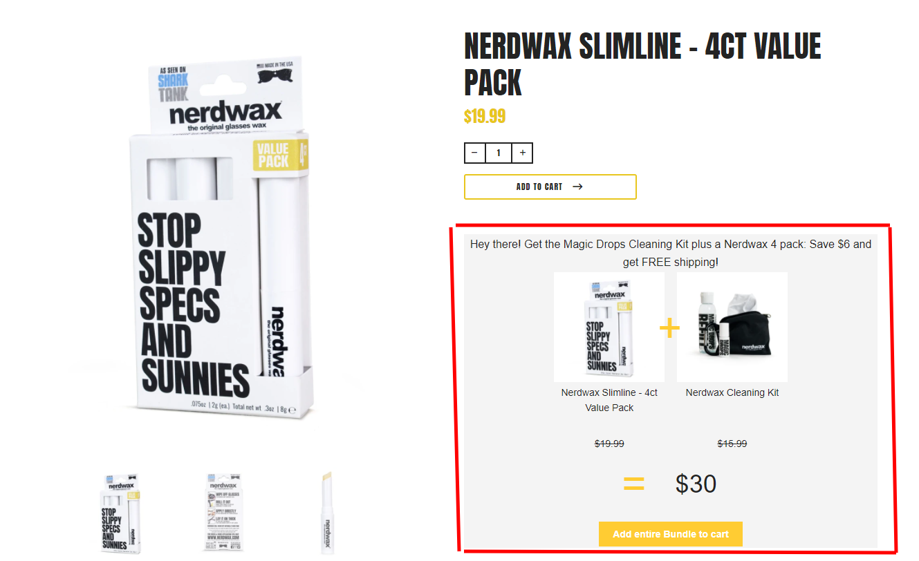 nudge theory examples | Nerdwax’s Upsell Nudge - nudge marketing | Here’s how to nudge consumers through clever upselling strategies