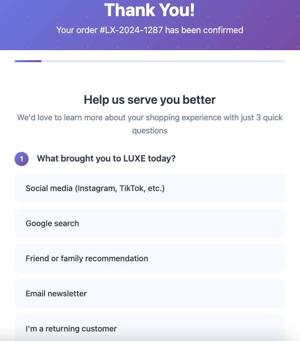 Tactical survey example to gather feedback and improve returns on ad spend