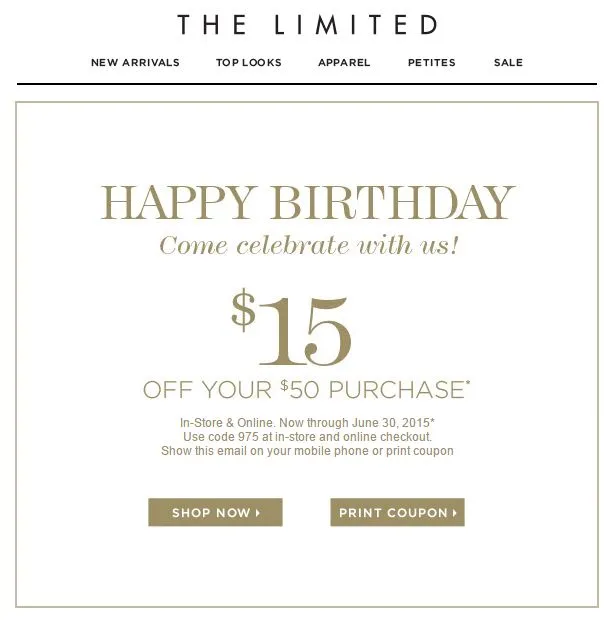 The Limited sends interesting offers to repeat customers to increase ROAS in eCommerce