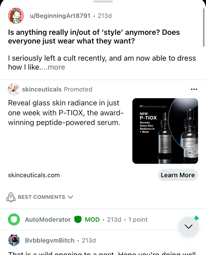 Skinceuticals tests ads on Subreddits to improve returns on ad spends