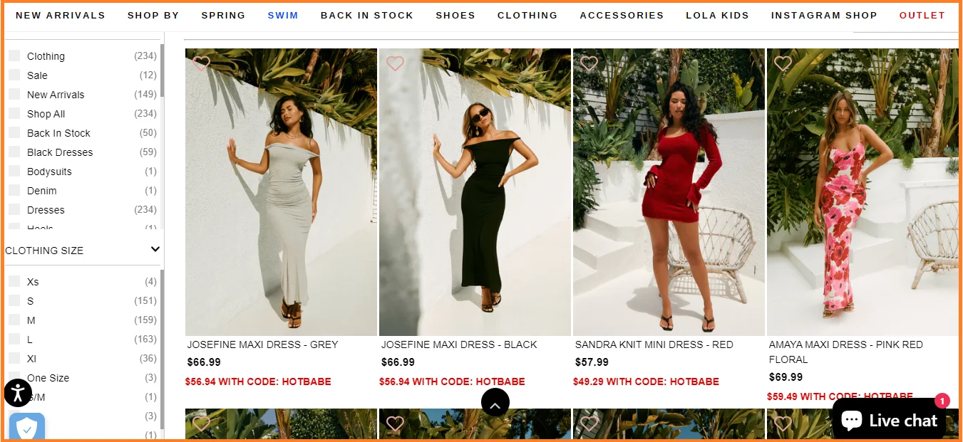 Showing discounts directly on category pages to make users want to click through