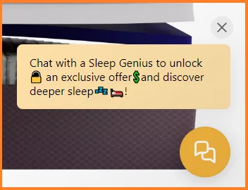 Example of FOMO in eCommerce through a live chat offer