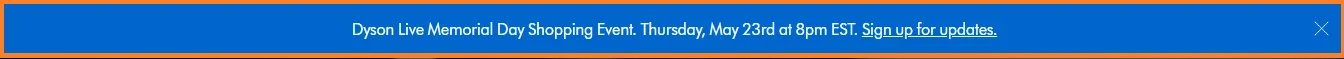 Live stream announcement through notification bar, Dyson
