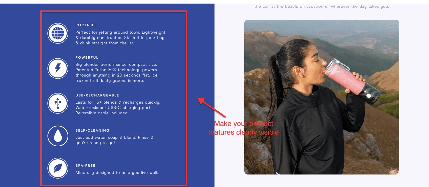 Blandjet Product Page Example