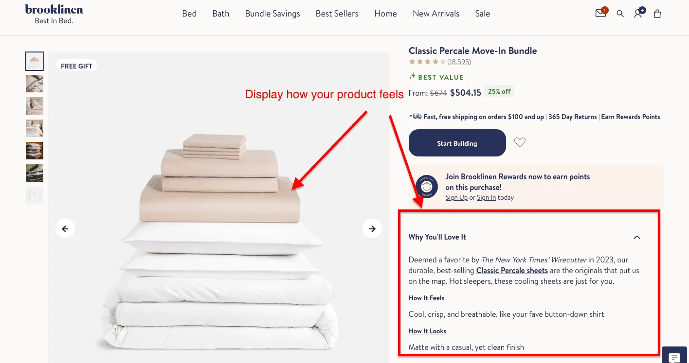 Brooklenin product page example