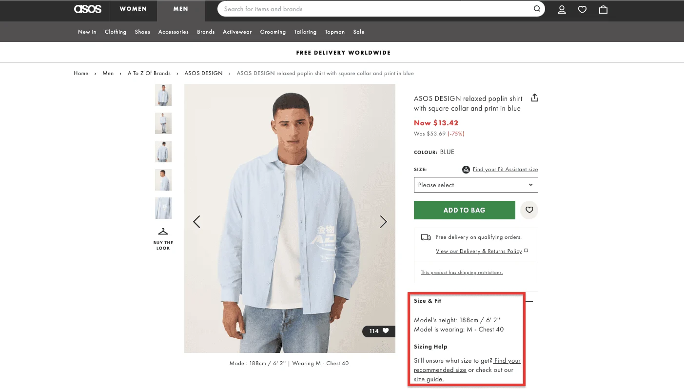 Asos Product Page Example