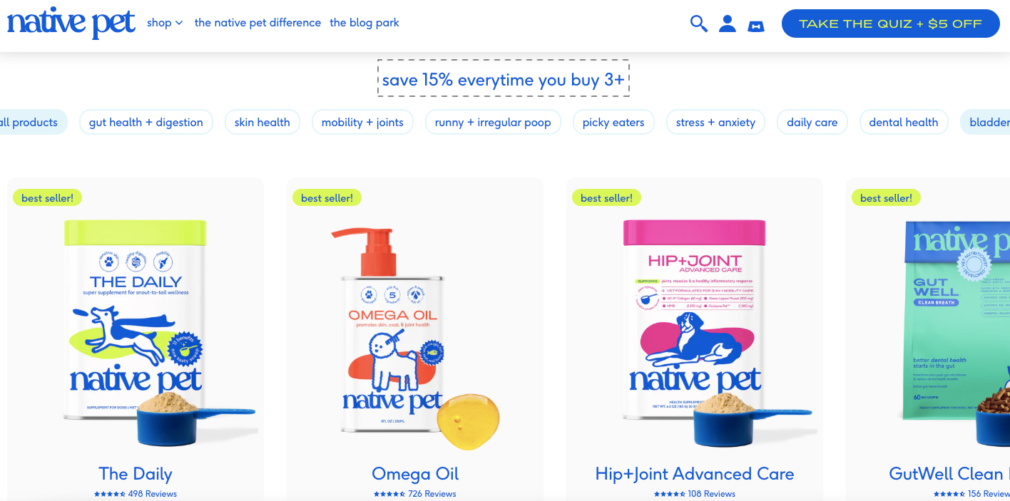 Native pet tiered discount example