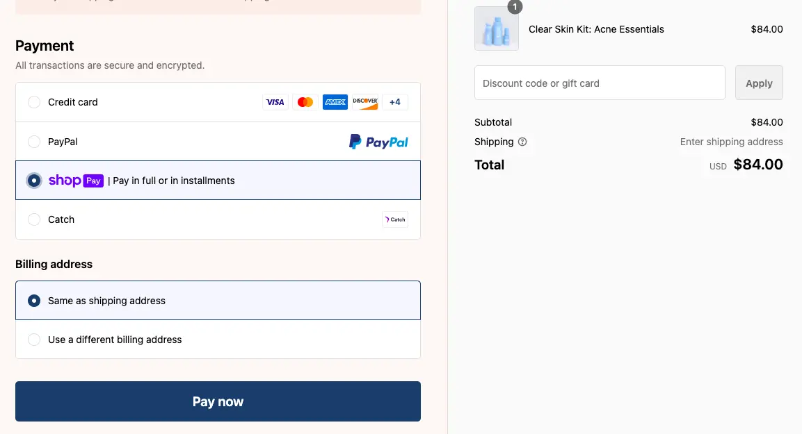 complex checkout flow