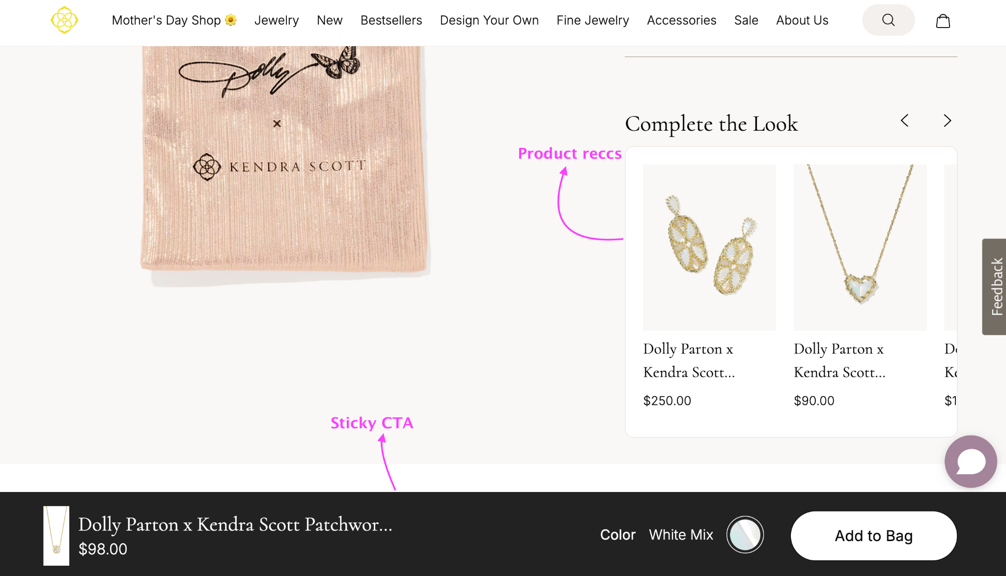 Jewelry Product Page: Tiered Framework to Boost Conversions - Jewelry Brand Example: Kendra Scott