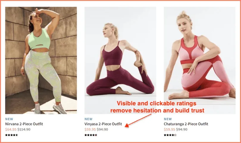 fabletics product listing page example