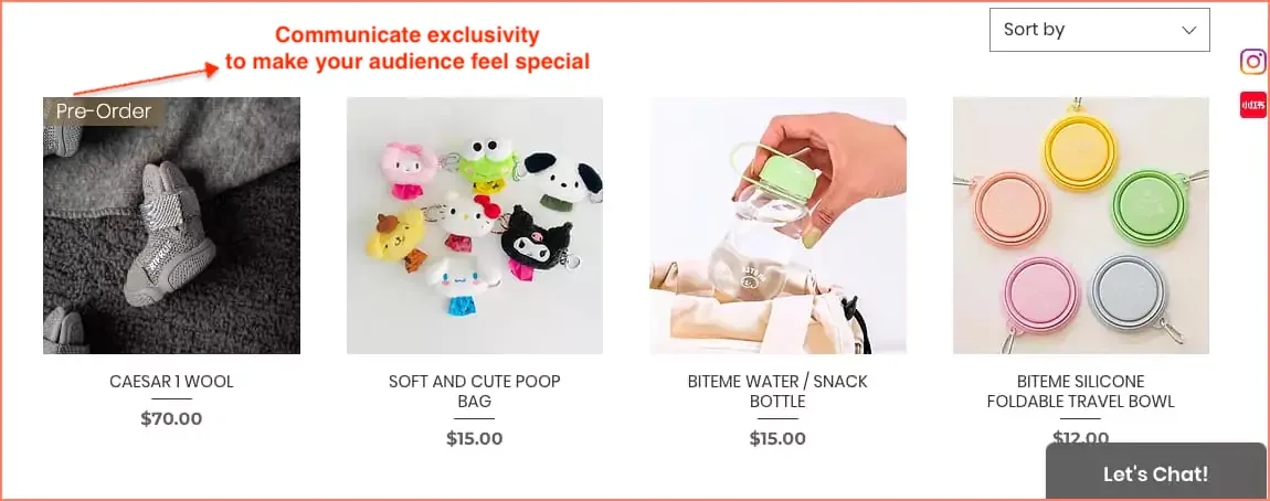 Cutie Pawty Product Listing Page Example